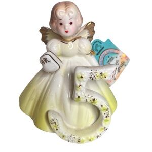VTG Josef Originals Through the Years 5th Birthday Girls Angel Figurine with Tag